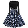 Harajuku Vintage Woman Music Note Print Elegant Party Dress Casual Women's Retro Long Sleeve Spring Autumn Midi Dresses