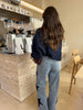 Women's Casual Loose Straight Denim Pants with Five-Pointed Star Design