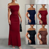 Autumn Women's Off-Shoulder Boat Neck Dress Sexy Elegant Long Skirt Evening Gown for Women
