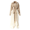 Niche Lace Splicing Design Blazer Sense Spring Women Highend Belted Jacket Slim Long Irregular Suit Trench Coat