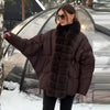 Vintage Faux Fur Patchwork Women Thicken Coat Long Sleeve Belt V-neck Female Outwear Winter Lady Streetwear
