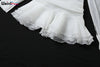 Tierred Dress Woman Autumn See-Through Solid Turn-Down Collar Shirt Ruffles Chic Long-Sleeve Chiffon Bodycon