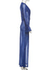 Sexy See Through Dress Women V-Neck Ruched Button Leopard Lace-Up Flare Sleeve Elegant Evening Stretch Slim Bodycon