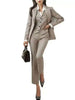 Office Lady Three -piece Set For Women V-neck Single Breasted Solid Color Tops With Ankle-length Pants 2Z2093