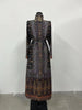 Pleated Print Foldable Collar Women's Long Sleeve Trench Coat Winter Original Design Cardigan Coat