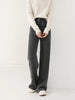 Women Wool Wide Leg Trousers Elastic Waist Side Slit Woman Wool Pants Autumn Winter 100% Merino Wool Knitted Soft Warm Trousers
