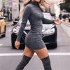 Stylish Autumn Sheath Dress Mini All Match Lady Sweater Dress Slim Spring Dress