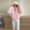 Warm Women's Hooded Cotton Padded Coats Loose Solid Stand Collar Full Sleeve Zipper Pockets Coat Autumn Winter Lady Outwear