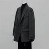 Women's Double-faced Woolen Coat Spring Autumn Suit Collar Double Breasted Long Sleeve Temperament Commuting Purple Jacket