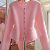 Korean Pink Temperament Knit Cardigan Sweater Women Autumn Winter Casual High-Quality Knitting Sweater Jacket Femme