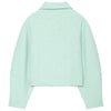 Cropped Tweed Jacket Women's Jacket Demi-Season Zip-Up Long Sleeve Top Mint Green Textured Outerwear Streetwear Coats