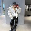Chic All-Matched Solid Women's Cotton Coat Hooded Zipper Full Sleeves Thicken Bread Coats Autumn Winter Lady Tops