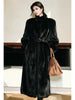 Spring Winter Long Soft Thick Warm Brown Faux Mink Fur Coat Women Elegant Chic Fluffy Overcoat
