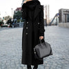 Women Woollen Overcoat Double-breasted Cardigan Mid-calf Length Long Sleeves Jacket Slim OL Formal Coat