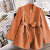 Spring Design with Belt Women's Blazers Korean Streetwear Long Sleeve Blazer Jacket Notched Collar Suit Coat