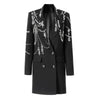 Women's Heavy Industry Nail Bead Blazer Notched Collar Double Breasted Loose Suit Jackets Autumn