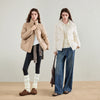Women's 90% White Duck Down Jacket Autumn High Neck Windproof Fluffy Cocoon Silhouette Warm Outerwear