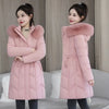 Winter Down Cotton Jacket Women Korean Cotton-Padded Thicken Warm Mid Long Hooded Parkas Slim Coat Female Casual Ladies Tops