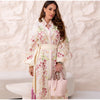 Retro Floral Print Women's Long Dress With Tassel Belt Stand Collar Long Sleeve Muslim Kaftan Dresses Spring Lady Robes