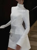 Sexy Slim Mini Dress For Women Two Pocket Spring Autumn Long Sleeve A-line Solid Club Party Dress Elegant Female