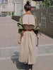 Trench Coat Women's Chic Splicing Color Block Lapel Double Breasted Long Windbreaker Belt Coat Spring 2DA1718