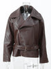 Retro Solid Lace Up Leather Short Jackets Women Chic Lapel V-neck Waist Cinching Cropped Jackets Lady Daily High Street Outwear