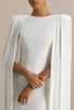 Cape Sleeve Sexy Maxi Dress Women Gown Elegant Zipper O Neck High Waist Split Club Party Long Dresses Female
