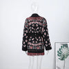 Casual Printed Cardigans Women Tassel Lace Up V-neck Full Sleeve Loose Knit Coat Female Autumn Lady Outwears