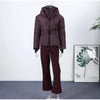 Women Peplum Ski Jackets Hooded Stand Collar Belt Waist Zipper Solid Puffer Jacket Sheath Warm Sport Winter Skiwear