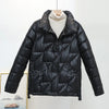 Glossy Down Cotton Jackets Women Winter Parkas Female Stand Collar Casual Warm Short Puffer Jacket Snow Outwear