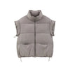 Autumn Winter Simplicity Comfortable Women's Cotton Vest Temperament Versatile Ladies Down Cotton Waistcoat Jackets