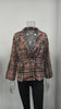 Casual Thin Suit Lady Long-sleeved Blazer Double-breasted Check Blazer Slim Fit Office Lady Elegant Chic Jacket Coat
