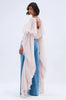 Square Neck Flowy Tunic Blouse Batwing Long Ruffle Maxi Cape Sleeve Loose Chiffon Blouse Women Boho Casual Elegant Flowy Shirt