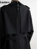 Spring Autumn Khaki Trench Coat for Women Belt Double Breasted Elegant Elegant British Style