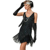 1920s Flapper Roaring Plus Size 20s Great Lady MIni Short Dress Gatsby Fringed Sequin Beaded Lady Mini Tassels Dress