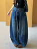Autumn European and American Style Retro Loose Denim Pants Women Design Pants