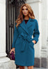 Women's Winter Coat Jaet Irt Tops Street Sle Thiened Cotton Wool Blend Knot Splicing Design Ladies Outwear
