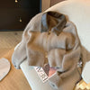 Autumn Winter knitted Cardigan Sweater Women Long-Sleeved Polo Collar Short Coat Female Loose Sweater Lady Tops