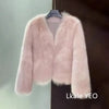 Autumn Winter V-Neck Korean Version Female Short Fur Coat Solid Color Beautiful Be All-match Ladies Outerwear