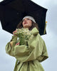 Green Lapel Trench Coats Woman Chic Solid Color Lace-up Long Sleeve Jacket Lady Autumn Winter Commuter Outerwear