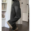 Women Loose Jeans Female High Waist Streetwear Designer Wide Leg Trousers Female Classic Gray Goth Straight Leg Pants