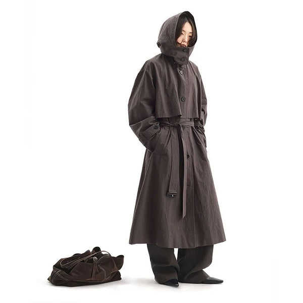 Free and Comfortable Mid-Length Trench Coat for Women, All-Cotton Jacket, Spring Style