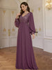 Elegant V-Neck Sequined Chiffon Evening Dress Glittering Formal Gown for Women for Weddings Celebrations Partie