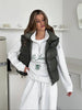 Casual Letter Embroidered Sweatshirt Sports Pants Suit Spring and Autumn Women Half Zipper Jacket Wide Leg Pants 2Pcs