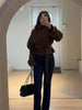 Elegant High Waist Jacket Stand Collar Double-breasted Belt Short Coat Autumn Winter Women Commute Evening Party Outfit