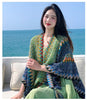 Ethnic Style Cape Oversized Sweater Jacket Women Loose Patchwork Warm Long Scarf Knitted Cardigan Woman