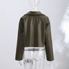 Casual Pu Leather Women's Jacket Chic Solid Long Sleeve Stand Collar Female Outwear Autumn Winter Street Short Lady Jacket