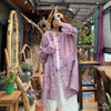 Spring Retro Print Ramie Loose Women Thin Wind Coats Leisure Long Trench Vintage Chinese Style Coat