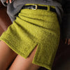 Vintage Solid Suede Skirt Two Piece Set Women Stand Collar Full Sleeve Zipper Jacket Mini Skirts Autumn Lady Streetwear