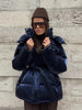 Chic Shiny Hooded Cotton Jacket With Belt Women Elegant Long Sleeve Zipper Lace Up Coats Lady Winter Street Warm Outerwear